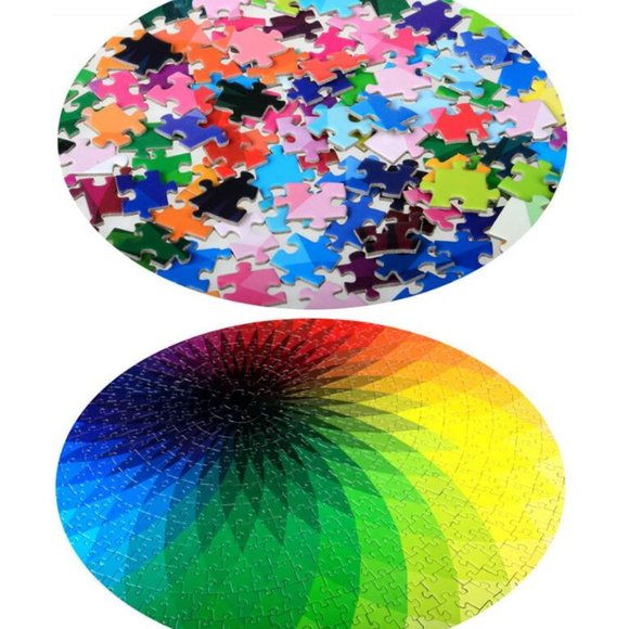 1000 Piece Round Jigsaw Puzzle Colorful Rainbow - Picture 6 of 6